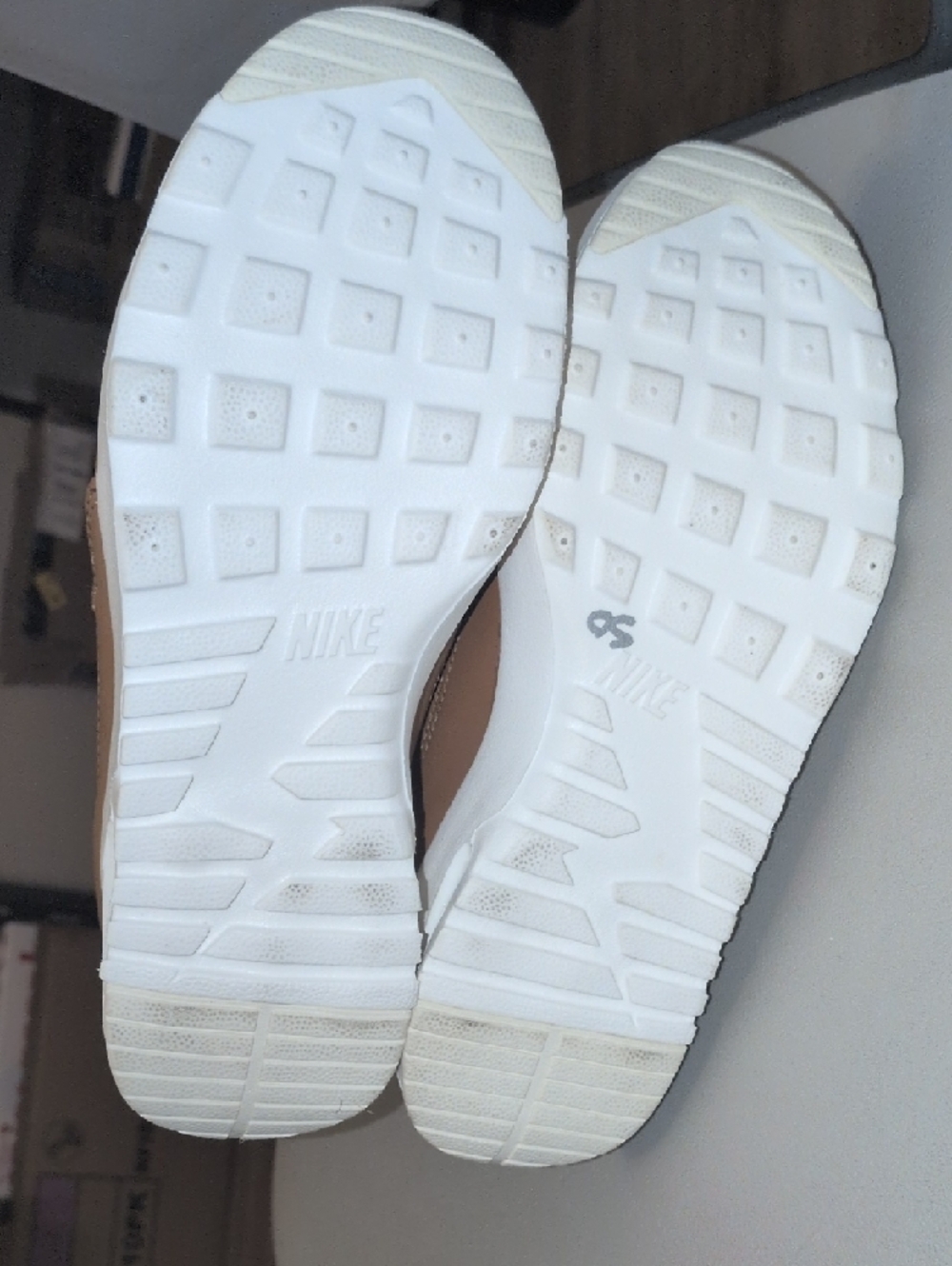 Nike Tan Slip-On Leather Sneaker with White Sole - Picture 5 of 5